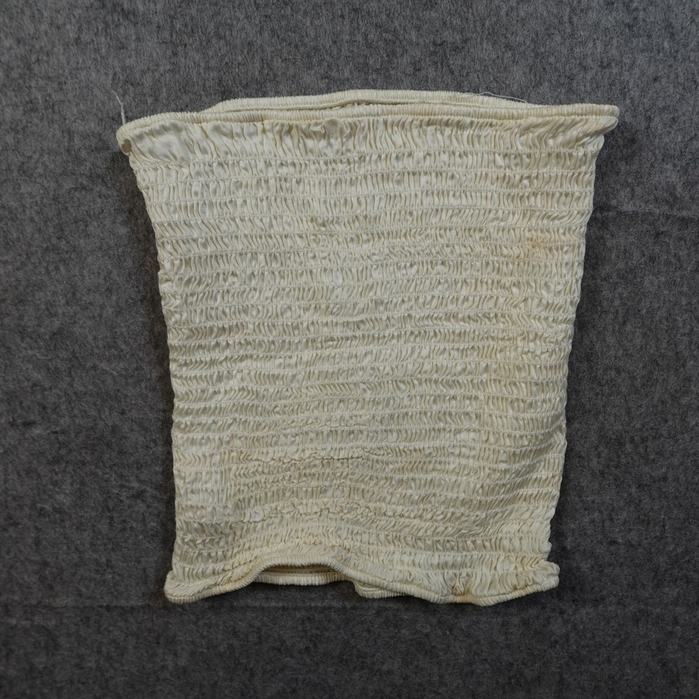 Donni Tube Top Womens XXS Smocked Ivory Off White Pop‎ Knit